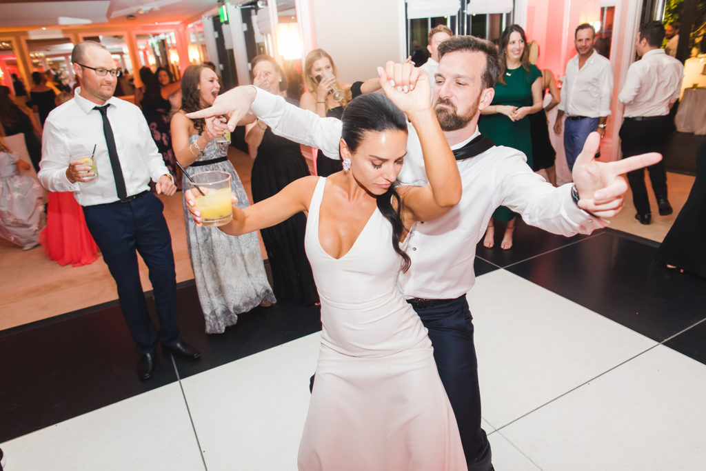 bride and groom dancing at Avalon Palm Springs wedding